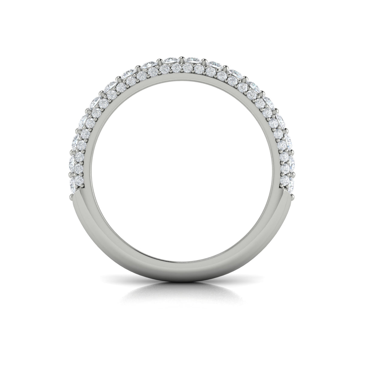 14K White Gold Diamond Stackable Wedding Band