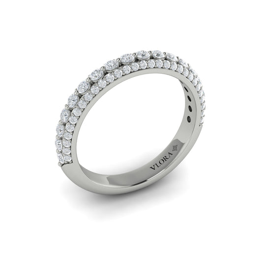 14K White Gold Diamond Stackable Wedding Band