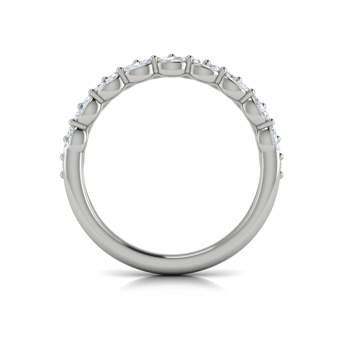 14K White Gold 0.76ctw Diamond Stackable Wedding Band