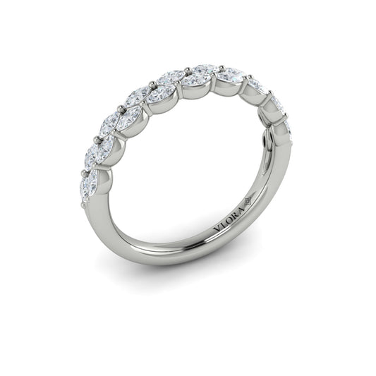 14K White Gold 0.76ctw Diamond Stackable Wedding Band