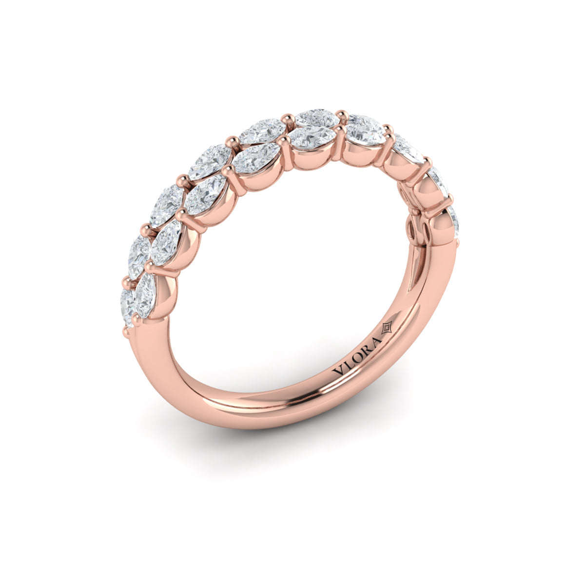 14kt Rose Gold Diamond Stackable Wedding Band
