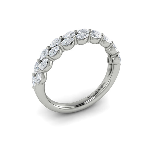 14K White Gold Diamond Stackable Wedding Band