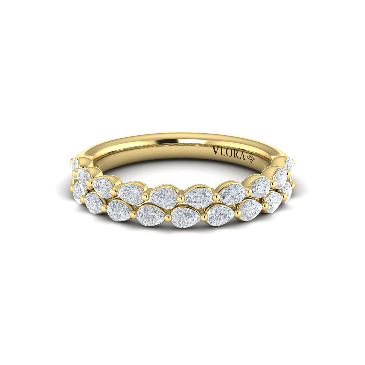 14kt Yellow Gold Diamond Stackable Womens Wedding Band