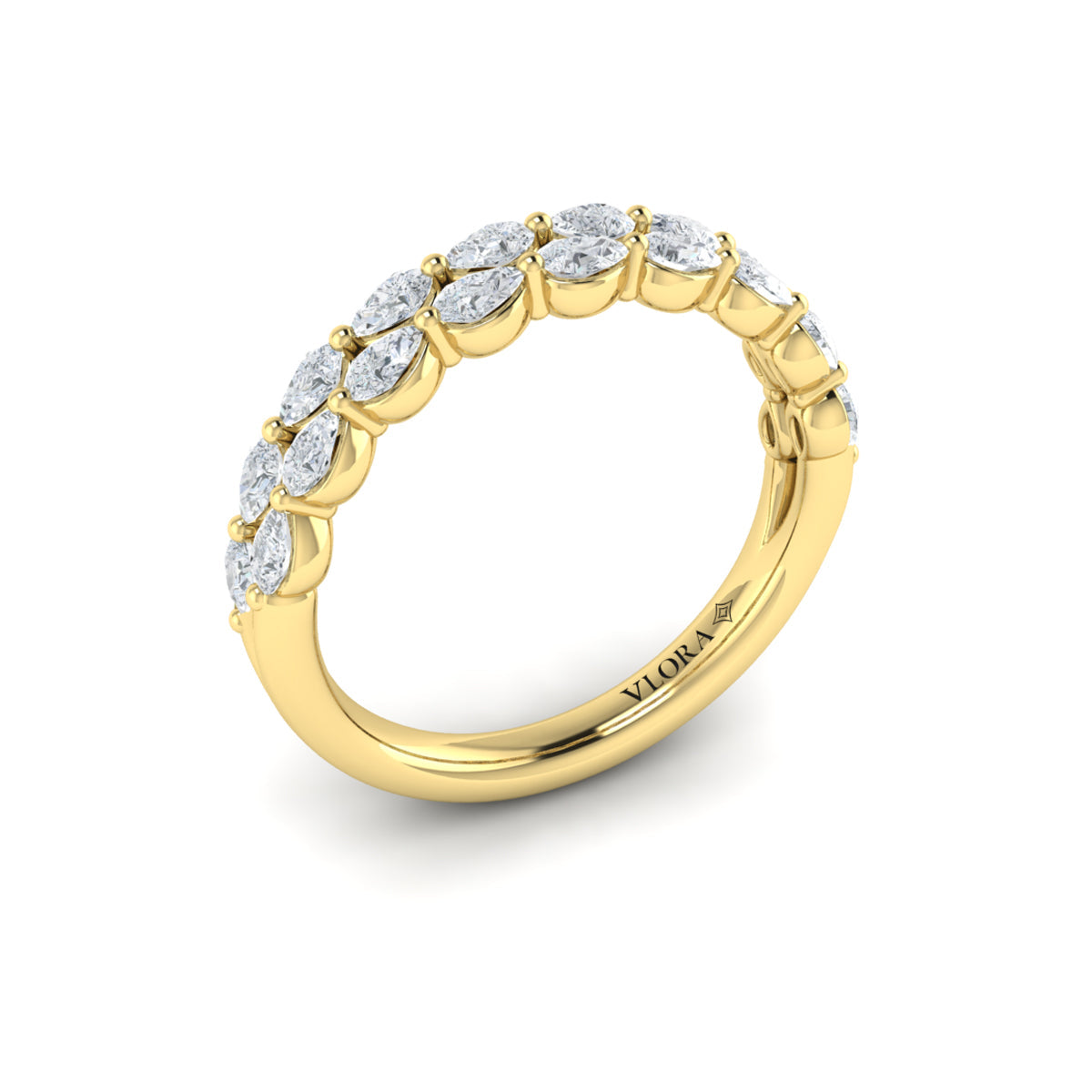 14kt Yellow Gold Diamond Stackable Womens Wedding Band