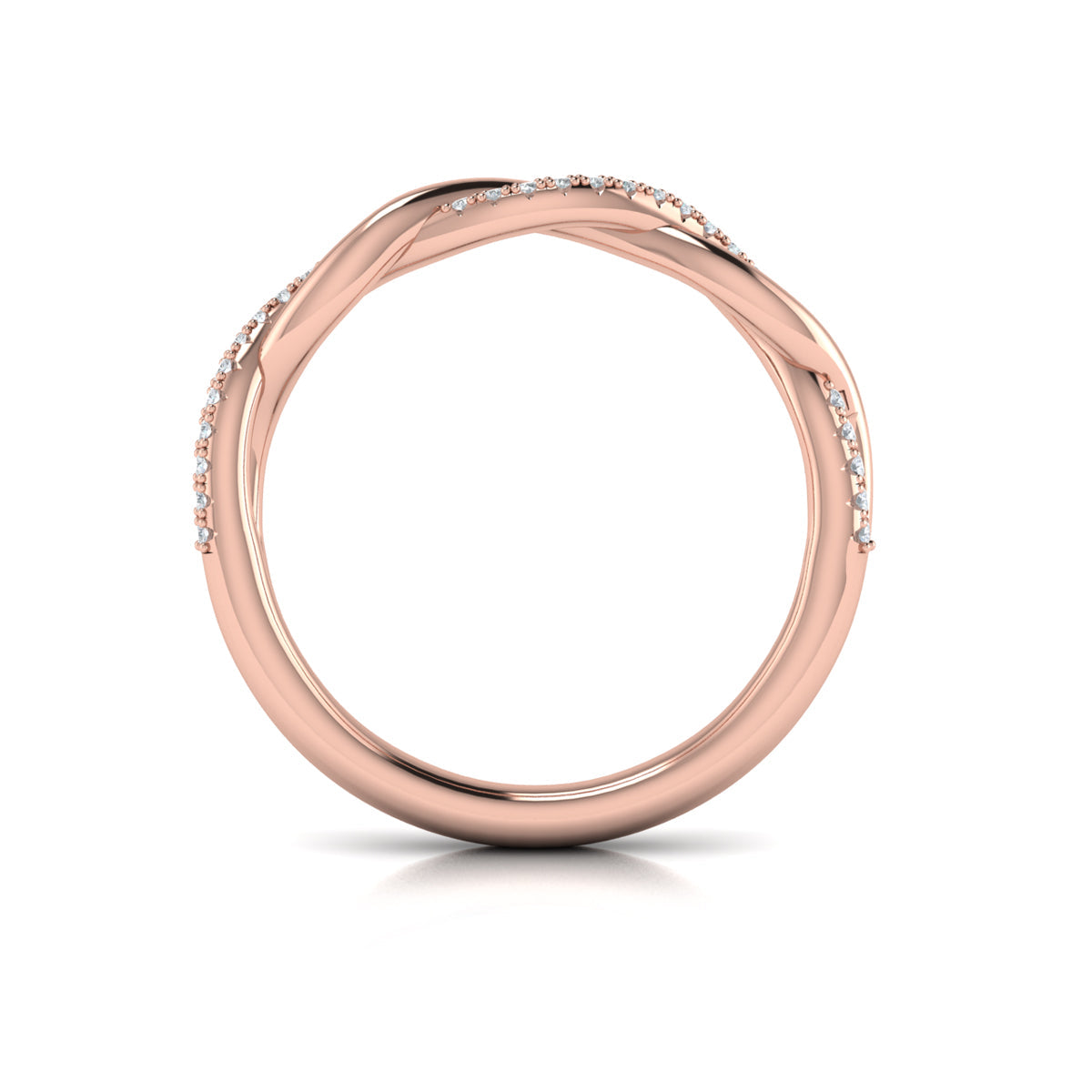 14kt Rose Gold Diamond Stackable Wedding Band