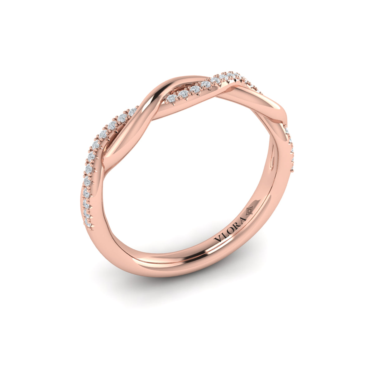 14kt Rose Gold Diamond Stackable Wedding Band