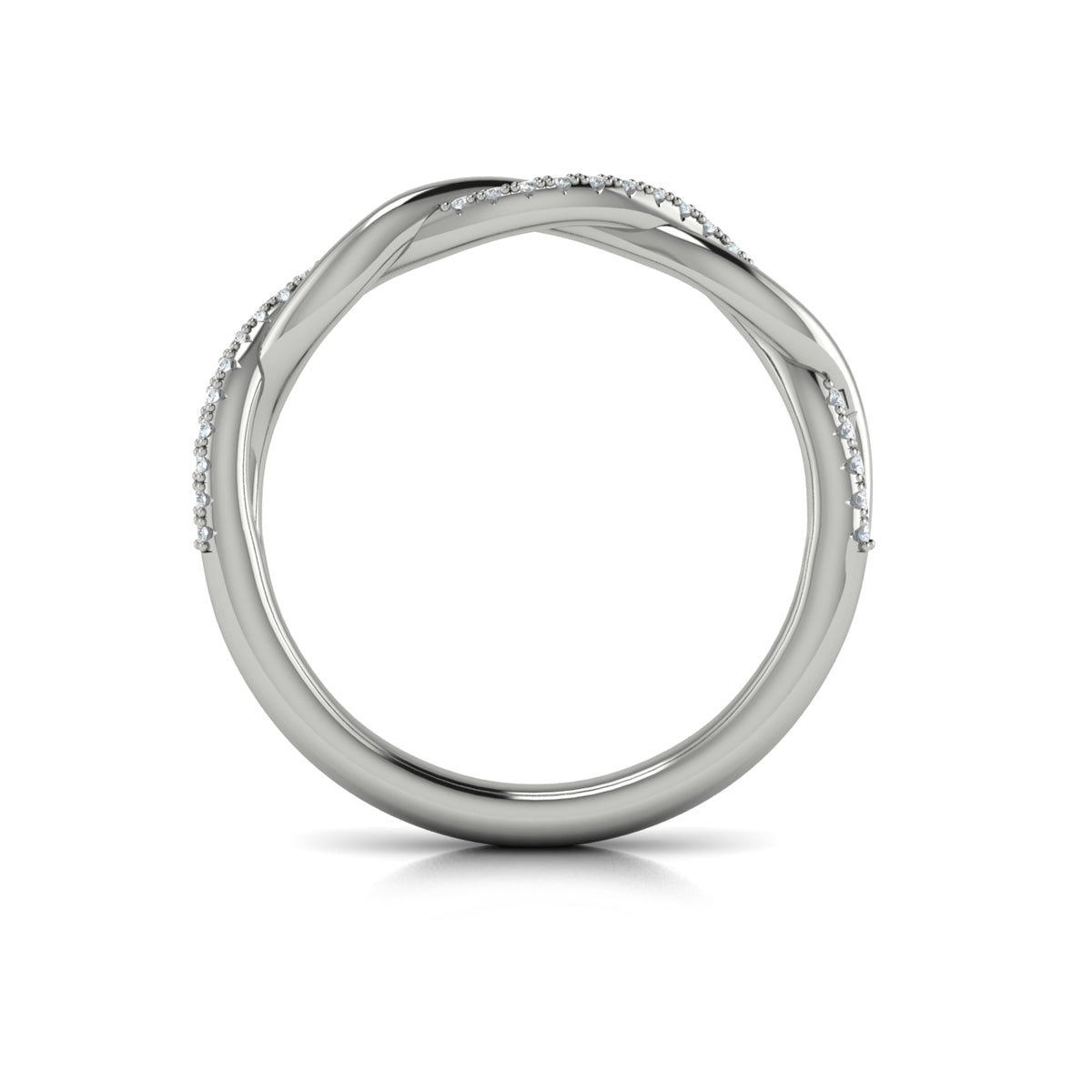 14K White Gold Diamond Stackable Wedding Band