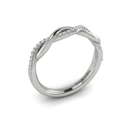 14K White Gold Diamond Stackable Wedding Band