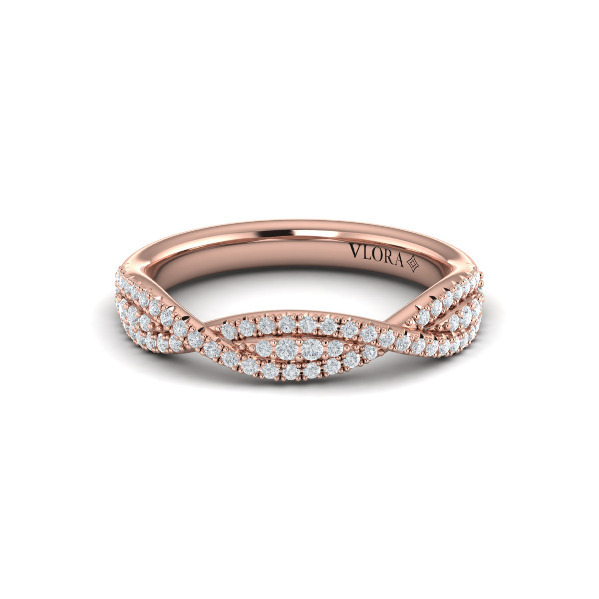 18kt Rose Gold Diamond Stackable Wedding Band