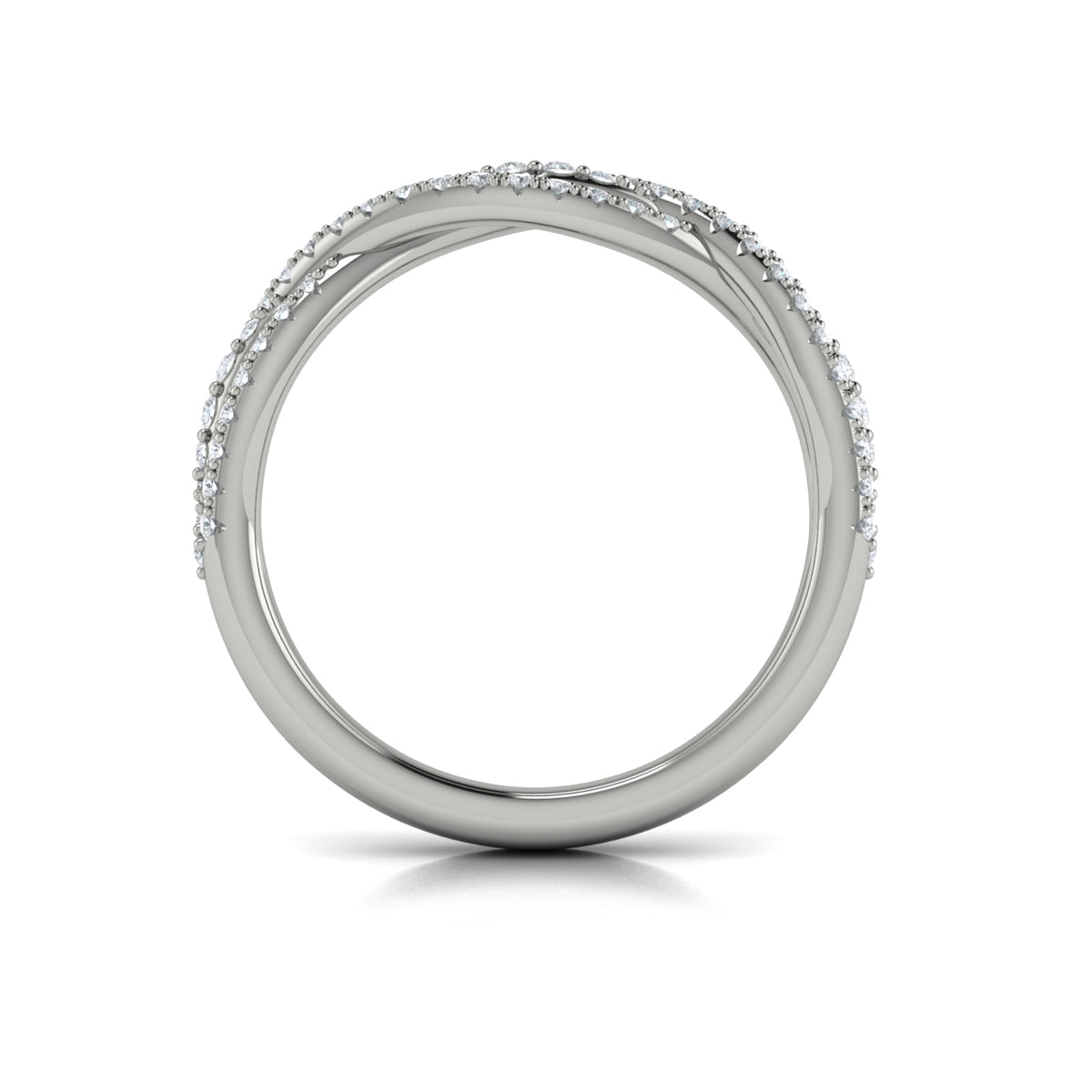 14K White Gold Diamond Stackable Wedding Band