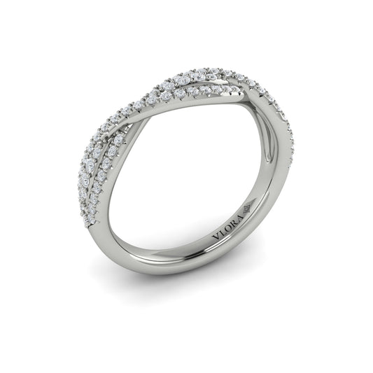14K White Gold Diamond Stackable Wedding Band