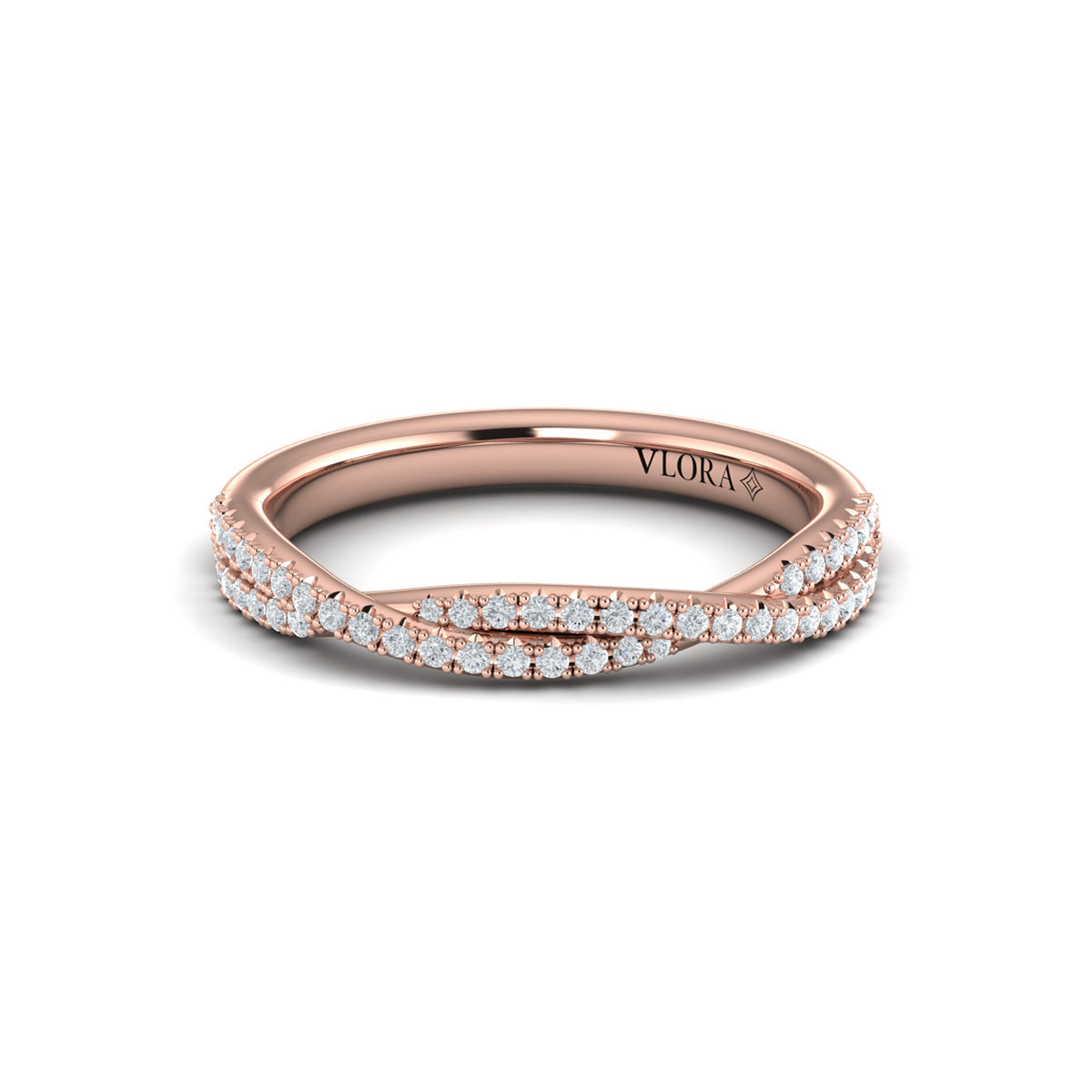 14kt Rose Gold Diamond Stackable Wedding Band
