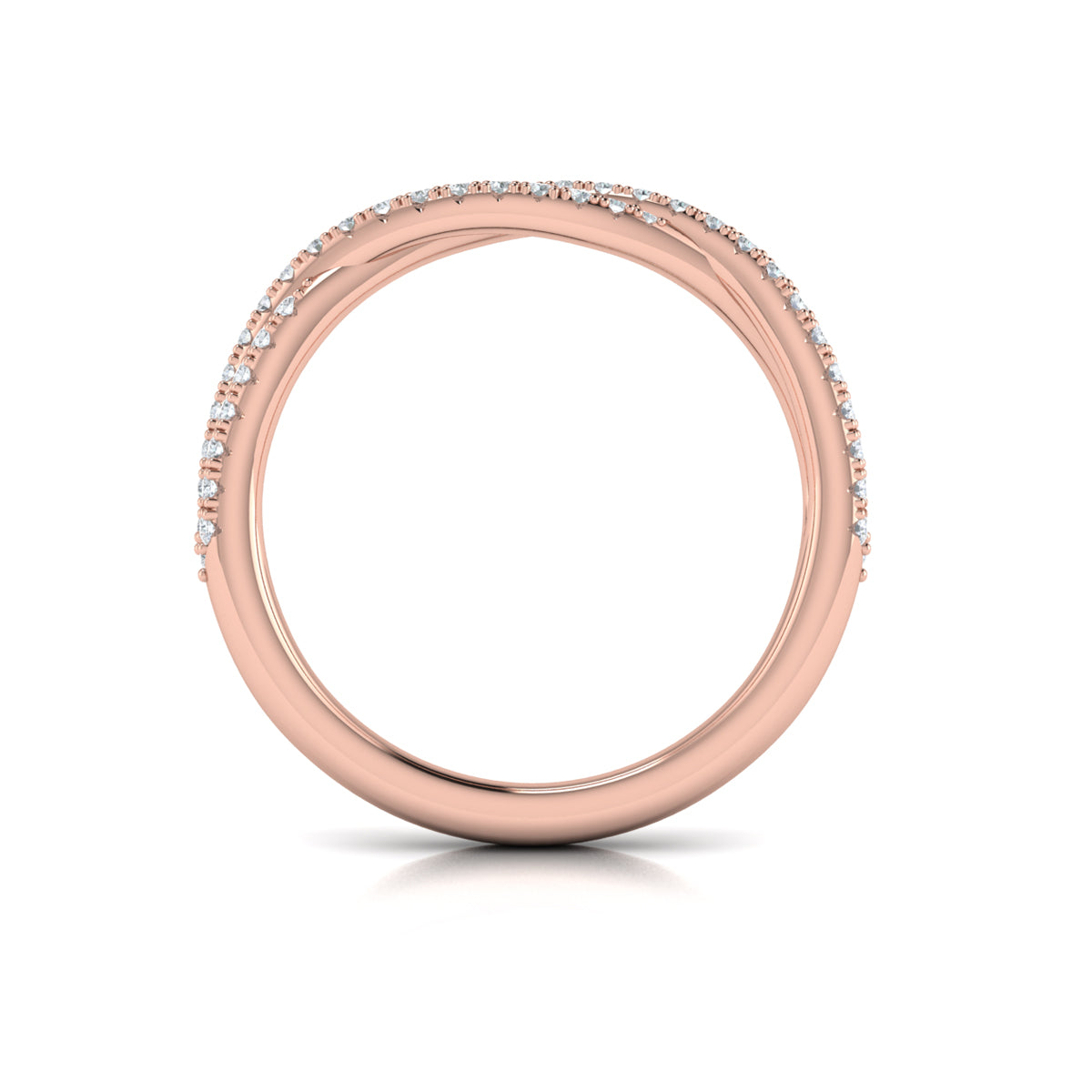 14kt Rose Gold Diamond Stackable Wedding Band