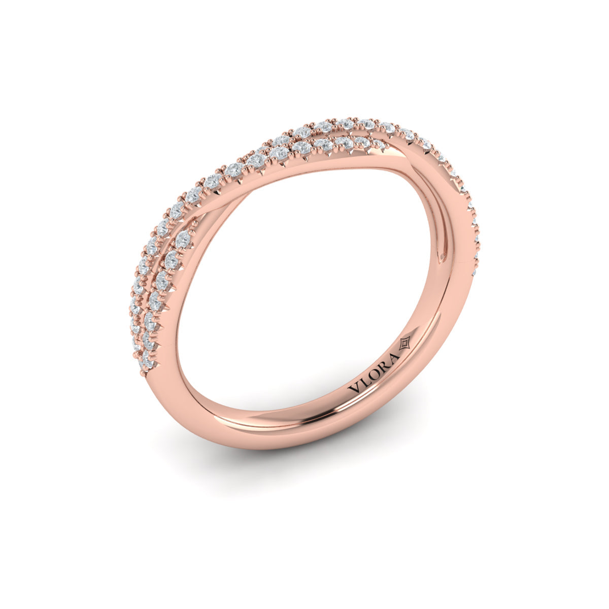 14kt Rose Gold Diamond Stackable Wedding Band