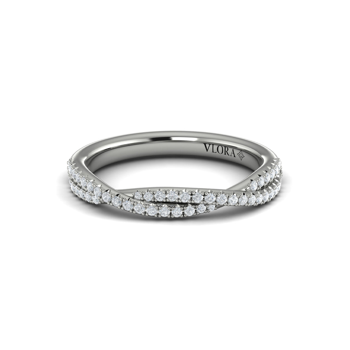 14K White Gold Diamond Stackable Wedding Band