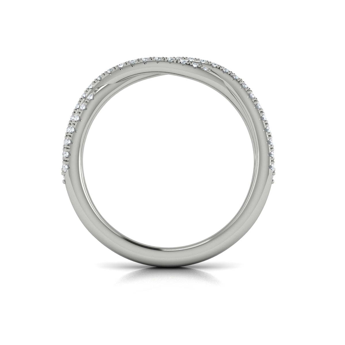 14K White Gold Diamond Stackable Wedding Band