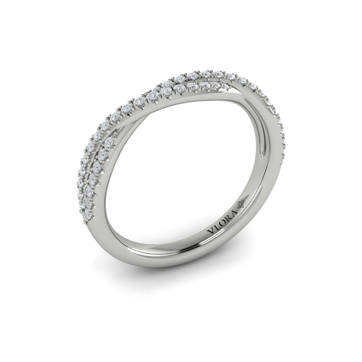14K White Gold Diamond Stackable Wedding Band