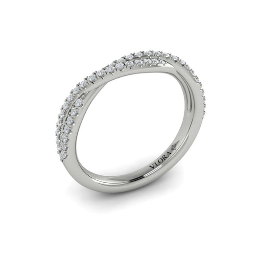14K White Gold Diamond Stackable Wedding Band