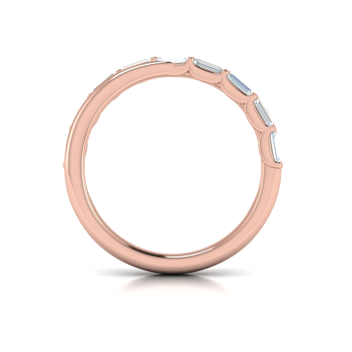 18kt Rose Gold Diamond Womens Stackable Wedding Band