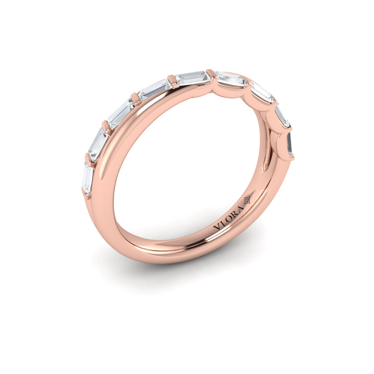 18kt Rose Gold Diamond Womens Stackable Wedding Band