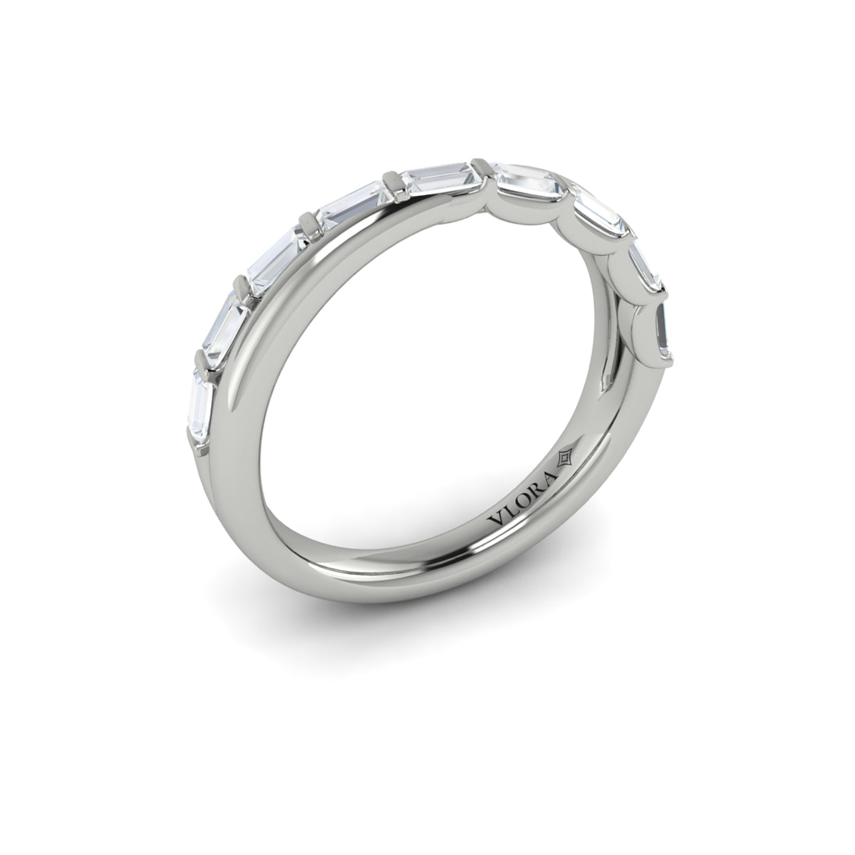 14K White Gold Diamond Stackable Wedding Band