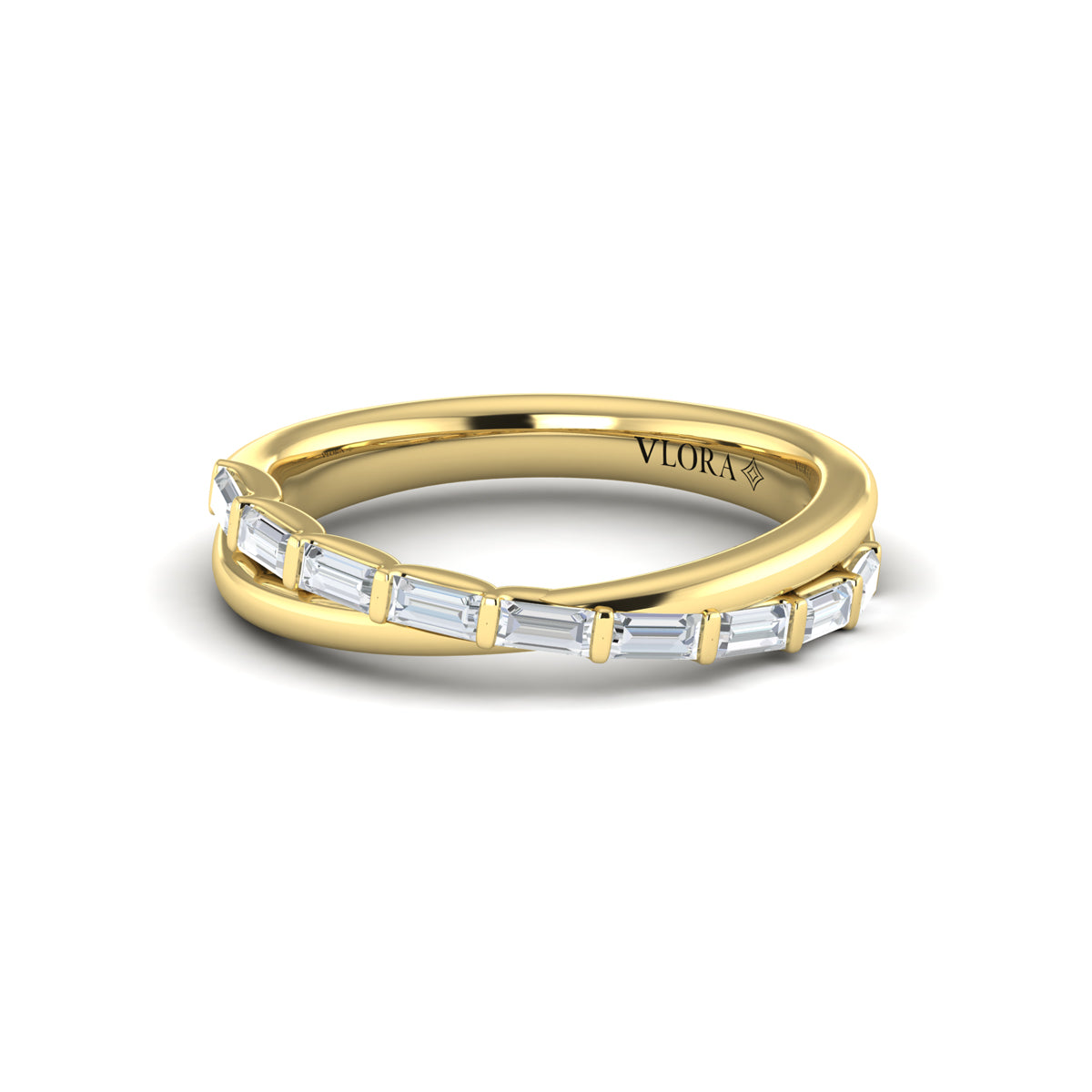 14kt Yellow Gold Diamond Stackable Womens Wedding Band