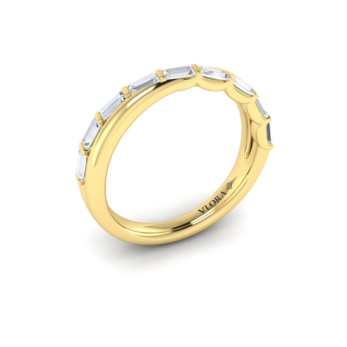 14kt Yellow Gold Diamond Stackable Womens Wedding Band