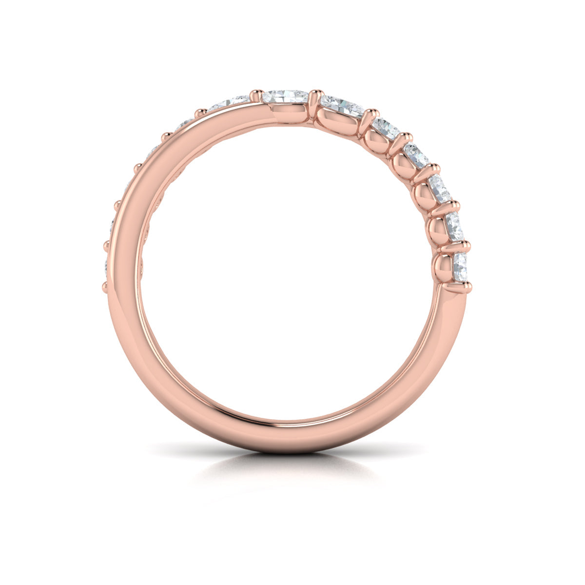 14kt Rose Gold Diamond Stackable Womens Wedding Band