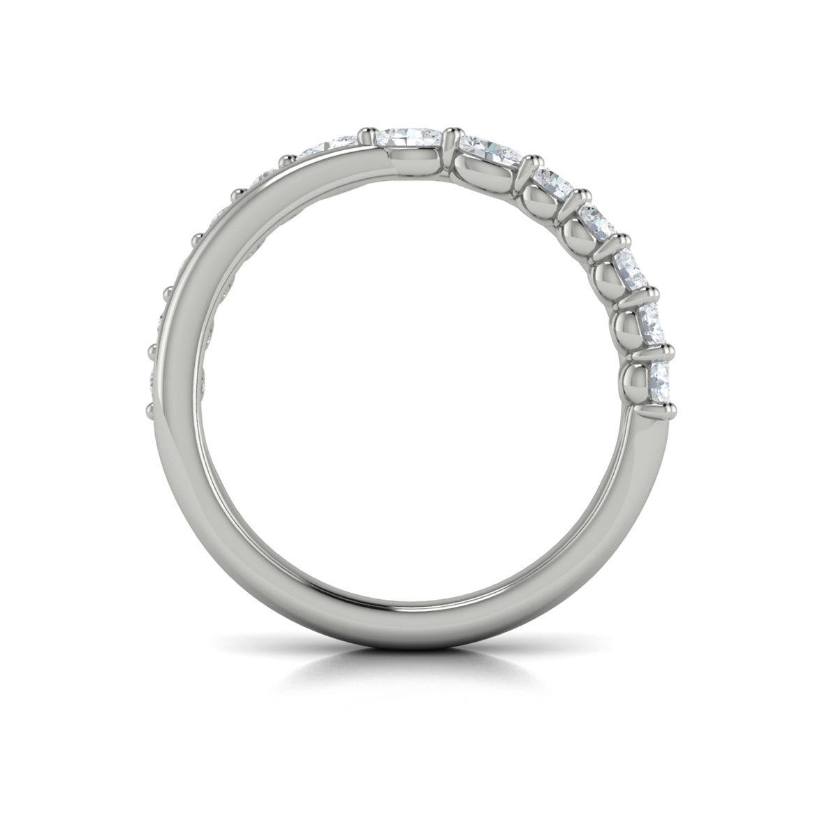14K White Gold Diamond Stackable Wedding Band