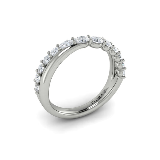 14K White Gold Diamond Stackable Wedding Band