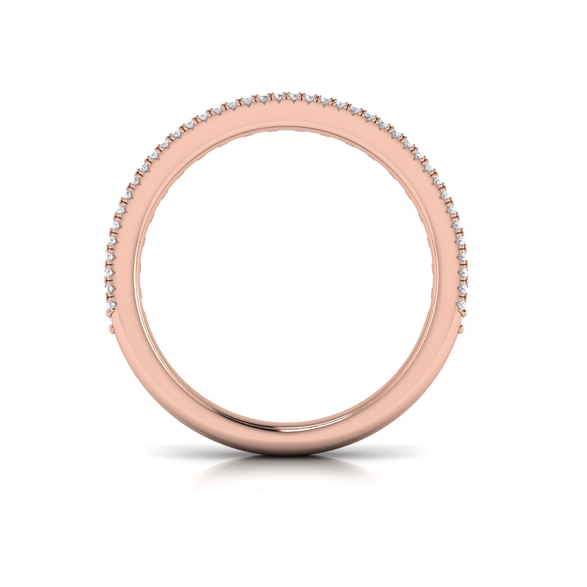 14kt Rose Gold Diamond Womens Stackable Wedding Band