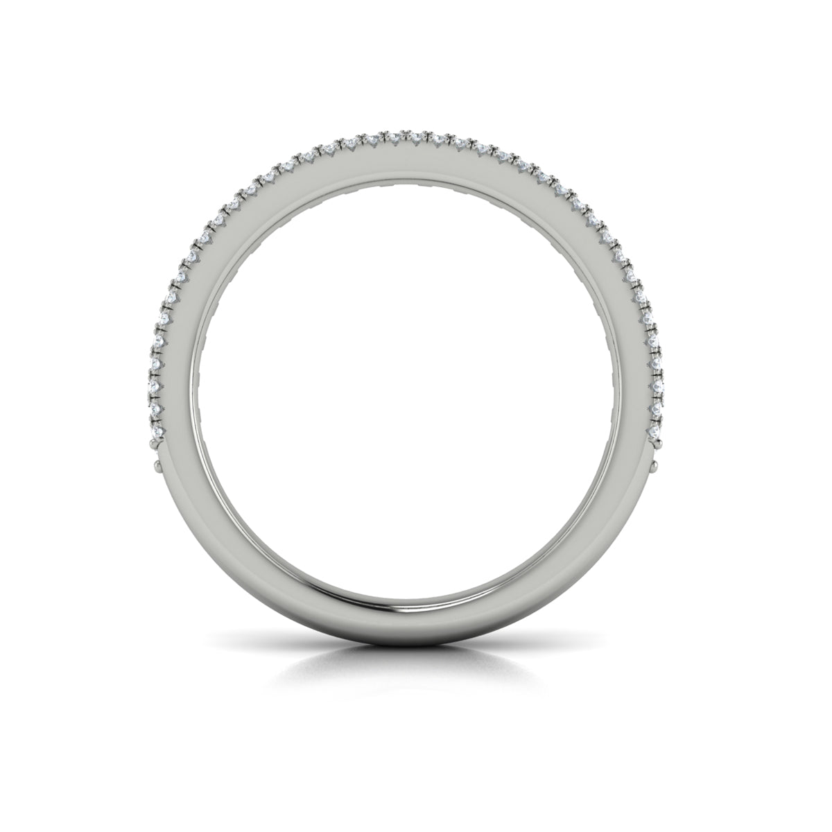 14K White Gold Diamond Stackable Wedding Band