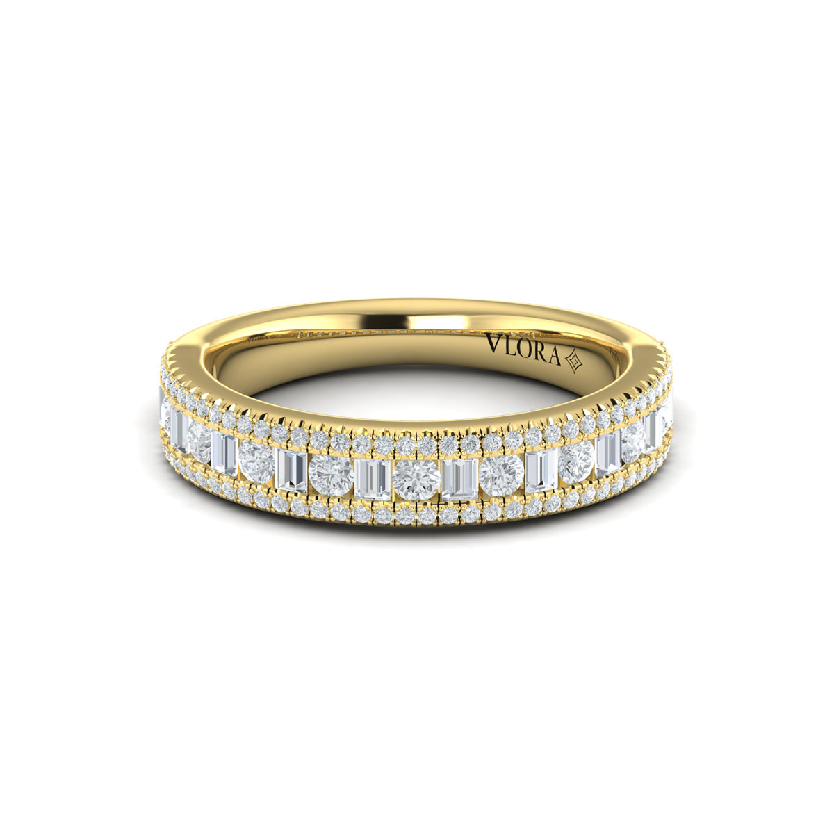 18kt Yellow Gold Diamond Womens Stackable Wedding Band