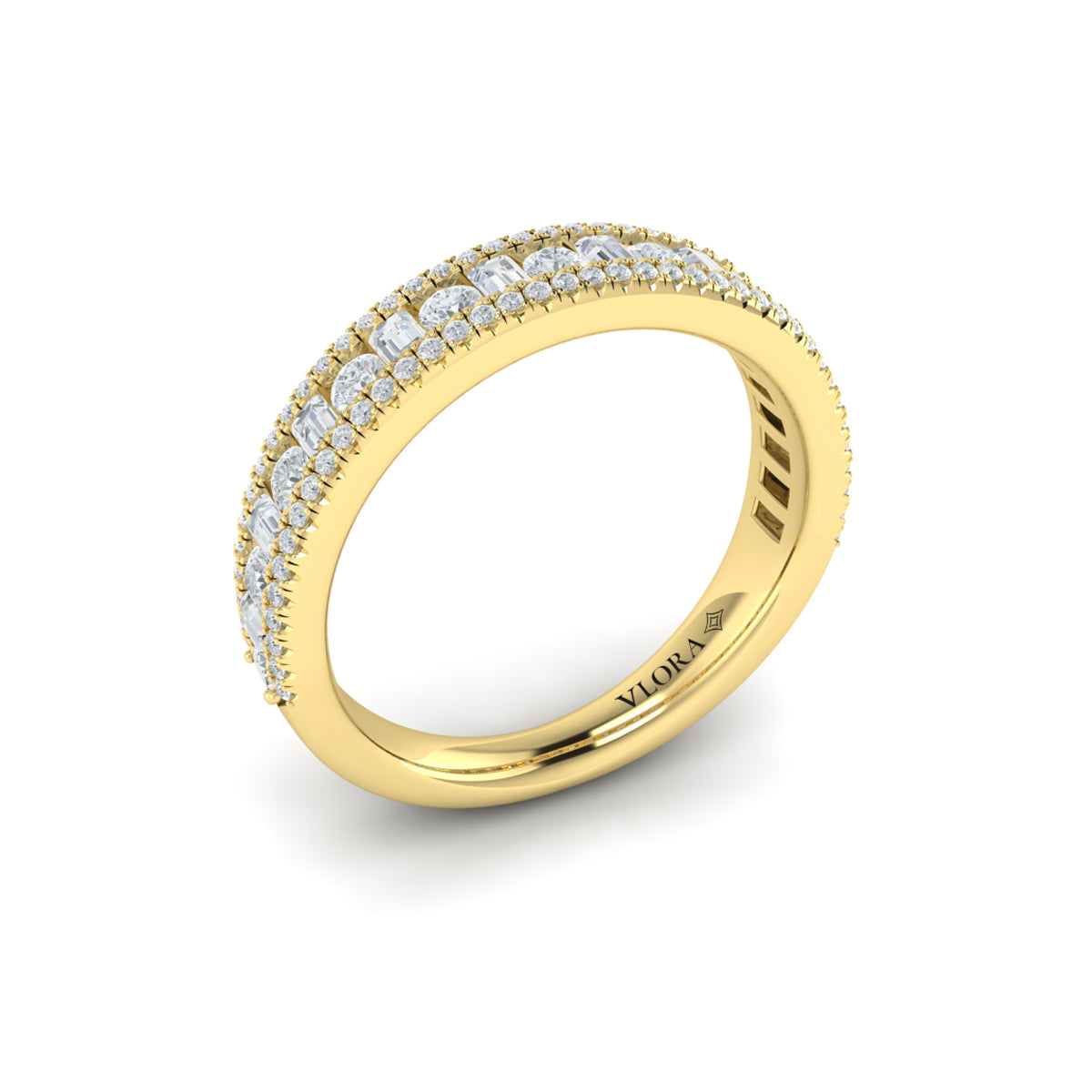 18kt Yellow Gold Diamond Womens Stackable Wedding Band