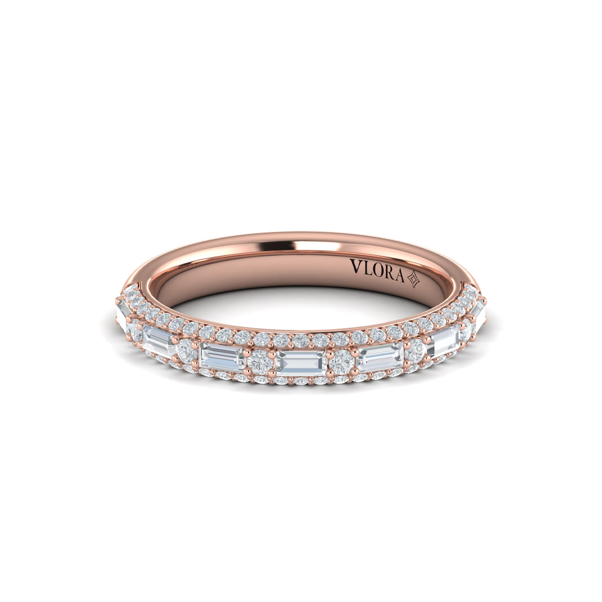 18kt Rose Gold Diamond Stackable Wedding Band