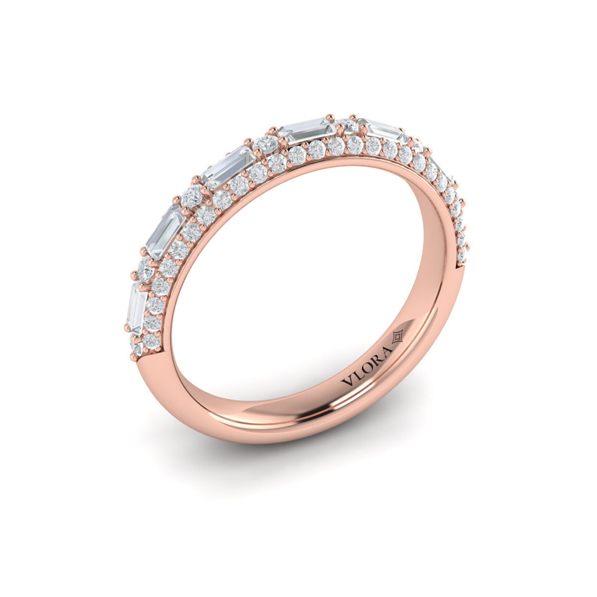 18kt Rose Gold Diamond Stackable Wedding Band