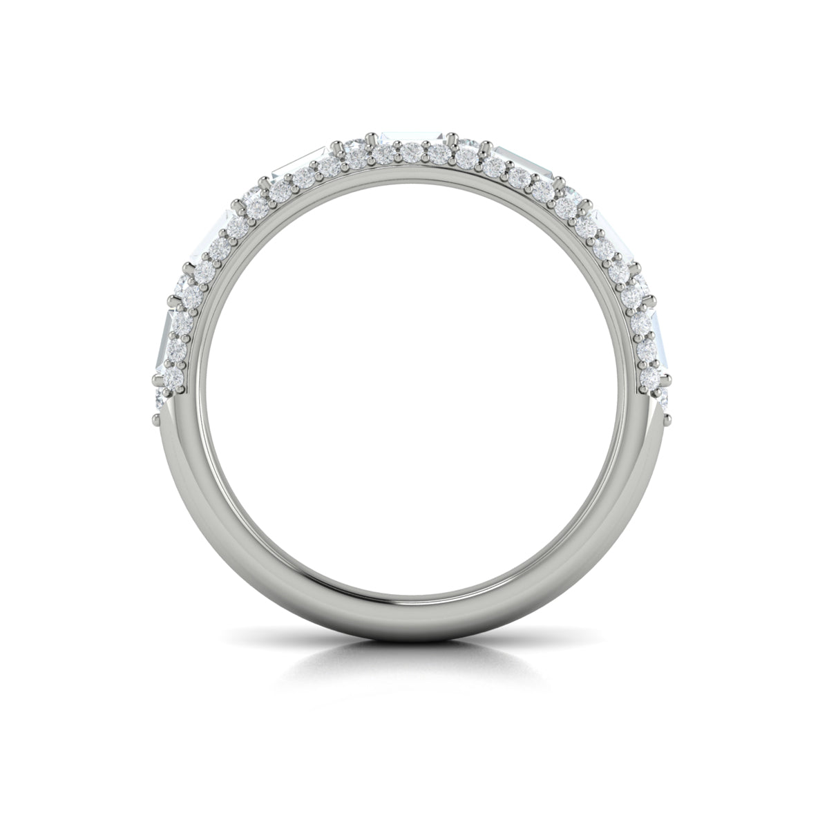 14K White Gold Diamond Stackable Wedding Band