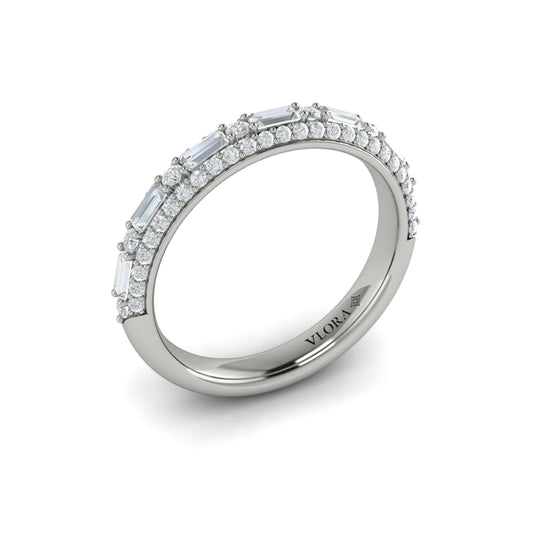 14K White Gold Diamond Stackable Wedding Band
