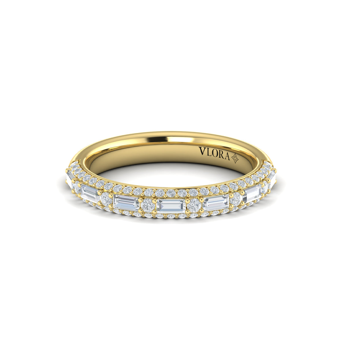 18kt Yellow Gold Diamond Stackable Wedding Band