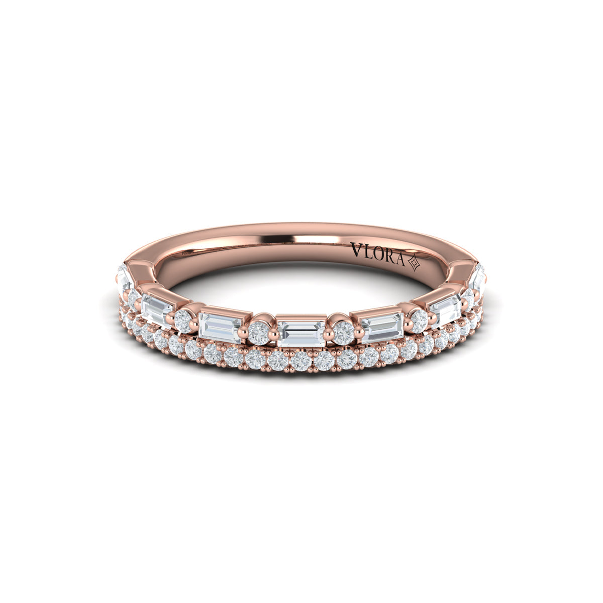 14kt Rose Gold Diamond Stackable Wedding Band
