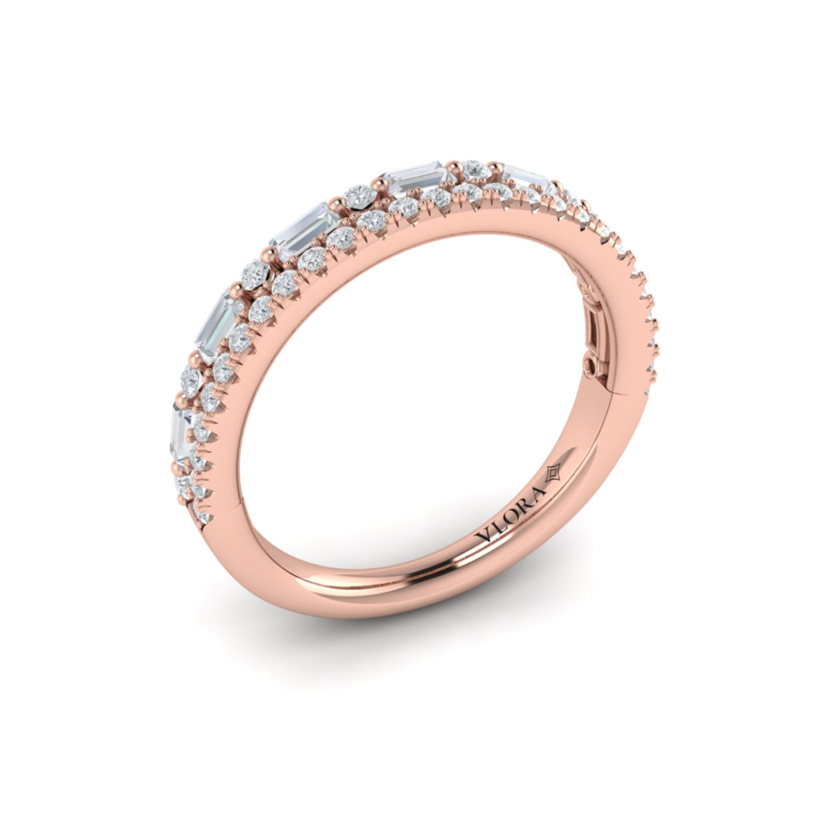 14kt Rose Gold Diamond Stackable Wedding Band