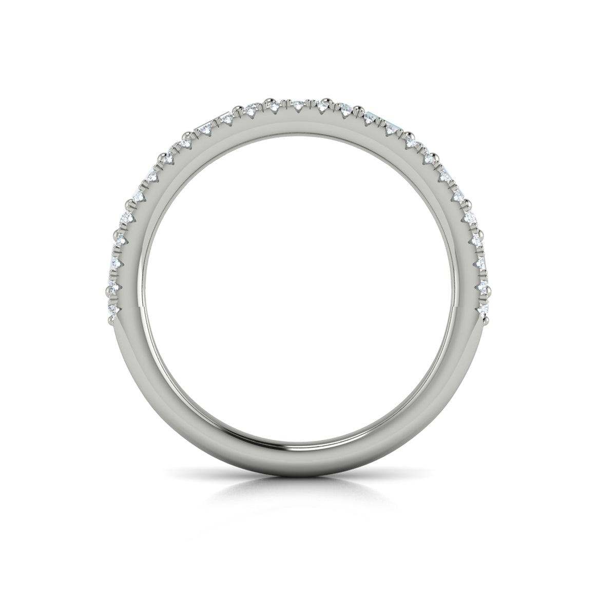 14K White Gold Diamond Stackable Wedding Band