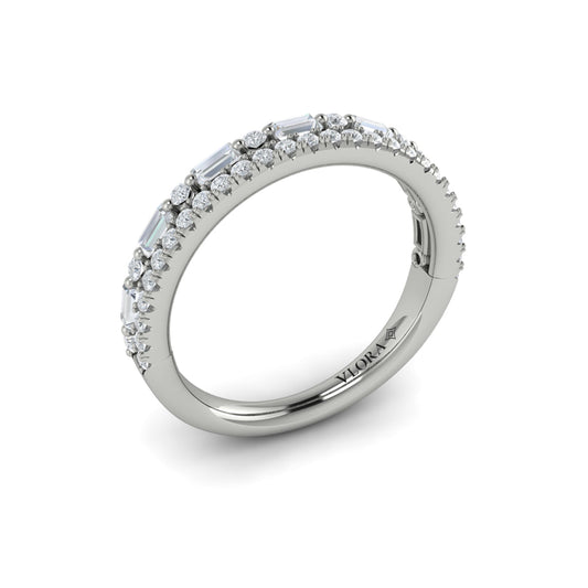 14K White Gold Diamond Stackable Wedding Band