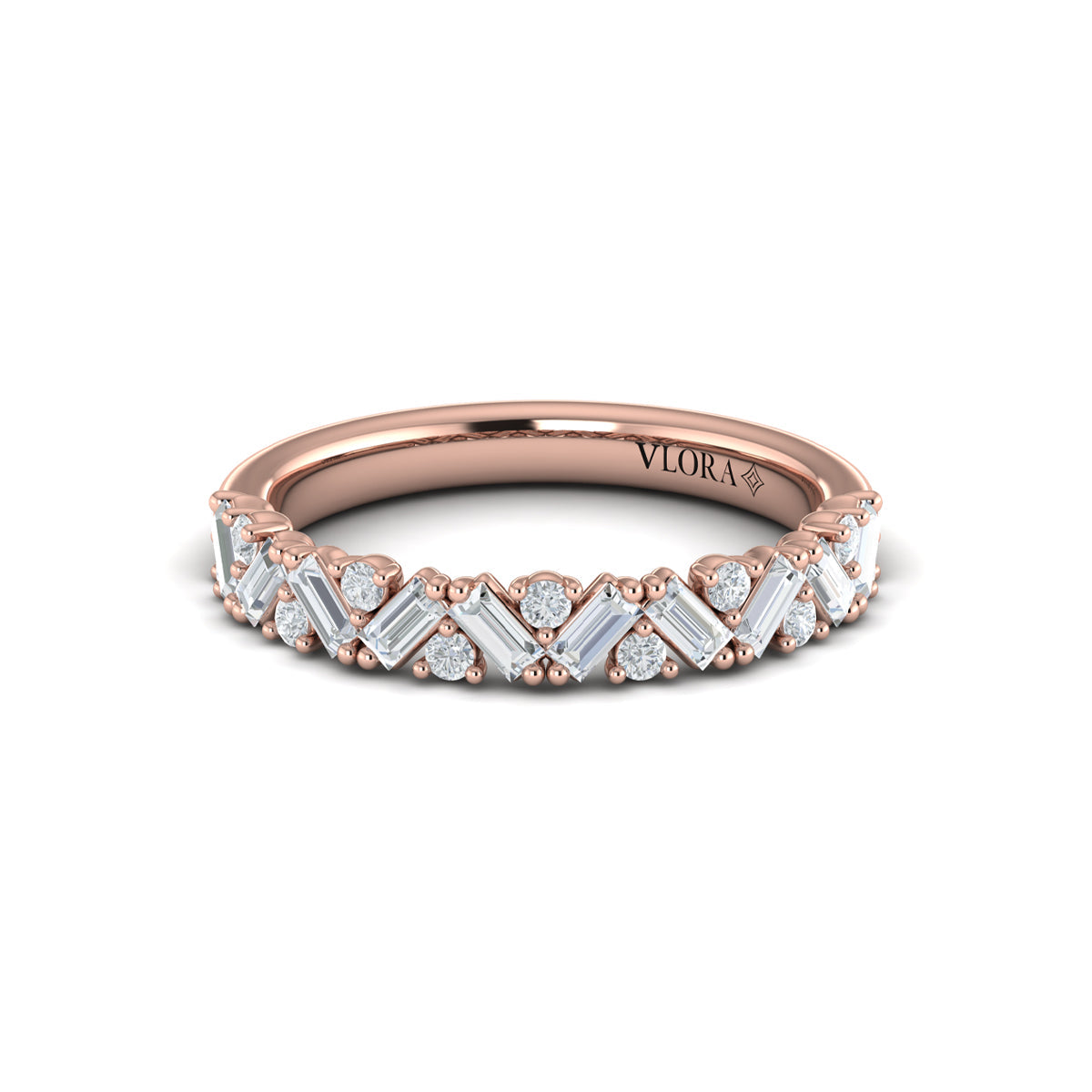14kt Rose Gold Diamond Stackable Wedding Band