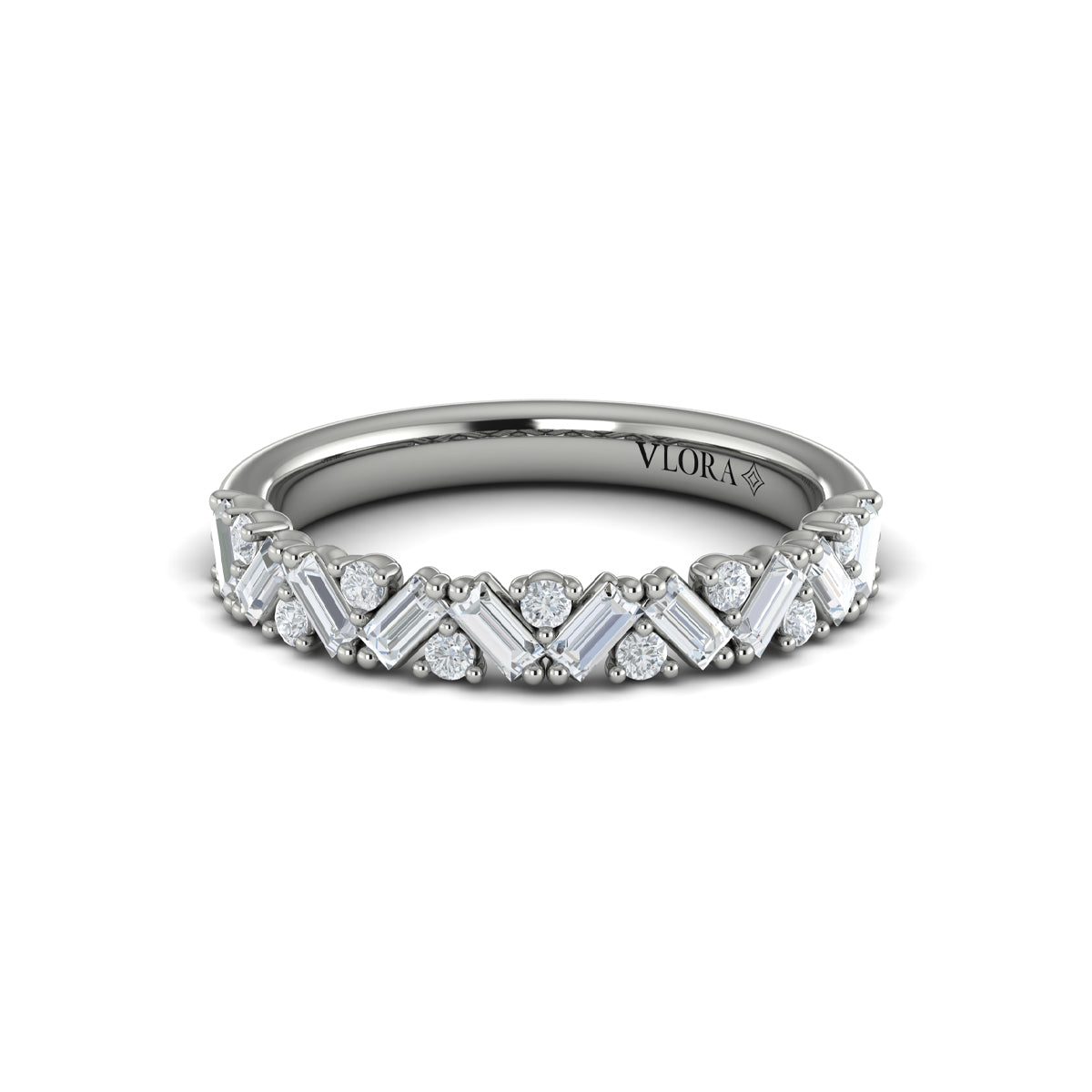 14K White Gold Diamond Stackable Wedding Band