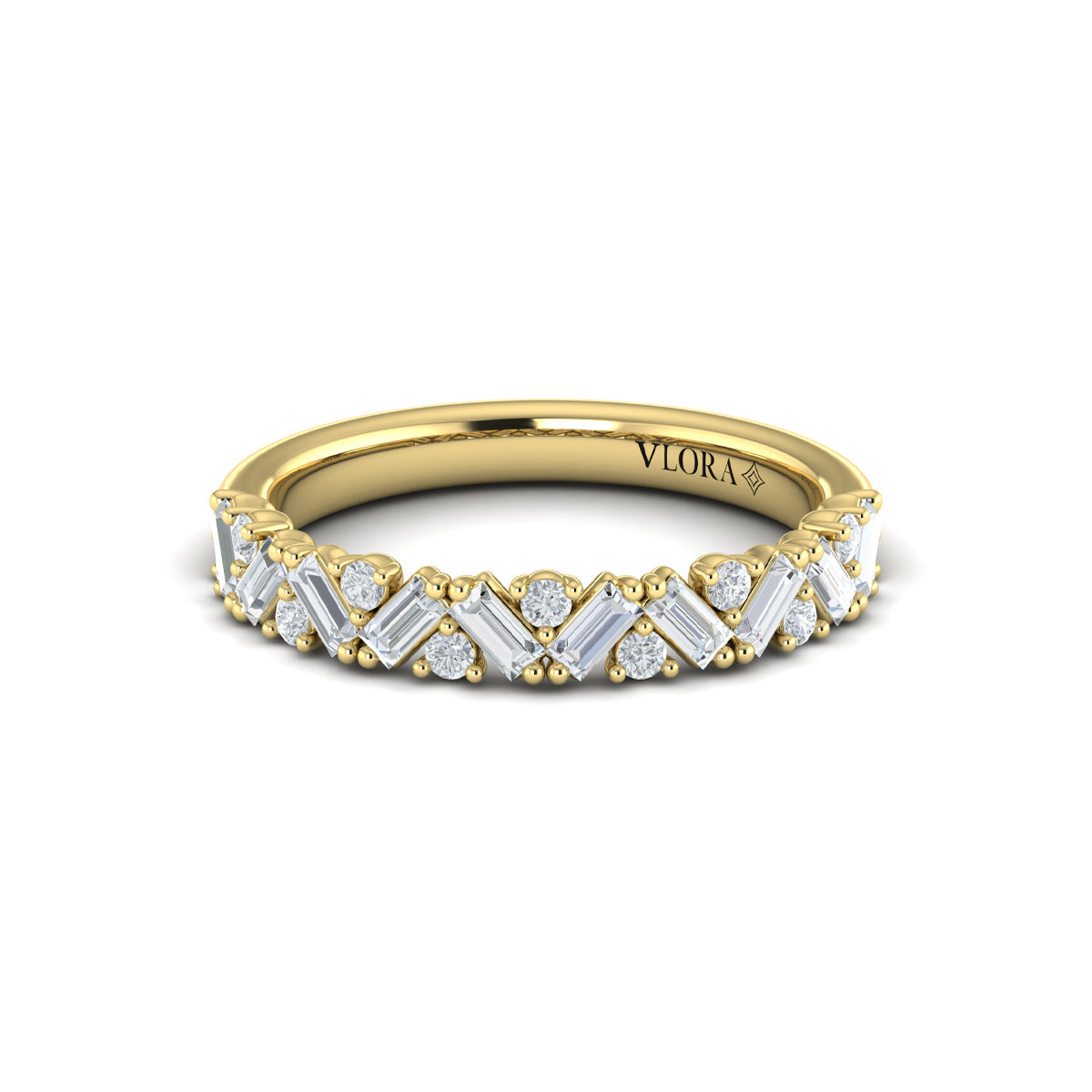 14kt Yellow Gold Diamond Womens Stackable Wedding Band