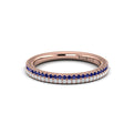 14kt Rose Gold Sapphire Womens Stackable Wedding Band