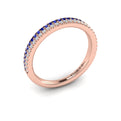14kt Rose Gold Sapphire Womens Stackable Wedding Band