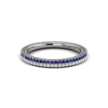 14K White Gold Sapphire Stackable Wedding Band