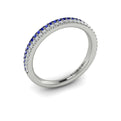 14K White Gold Sapphire Stackable Wedding Band